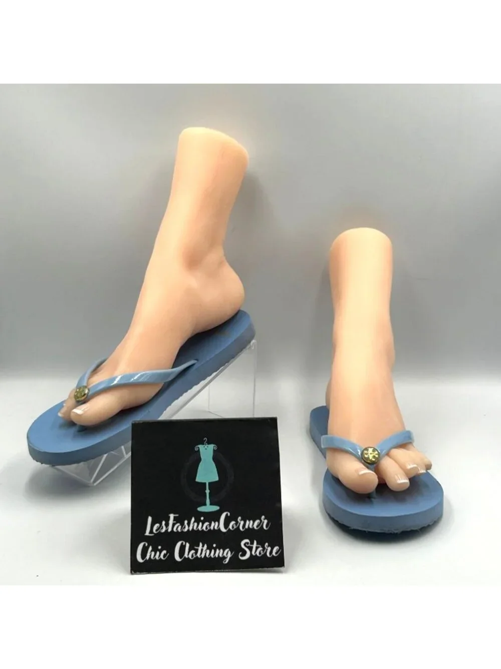 Tory Burch Women's Soft Blue Casual Summer Flip Flops Sandals Size 6.5 3658